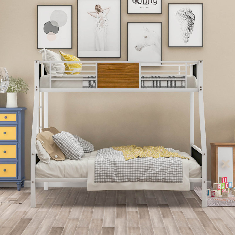 Mason & Marbles Twin Over Full Steel Bunk Bed Modern Style With Safety